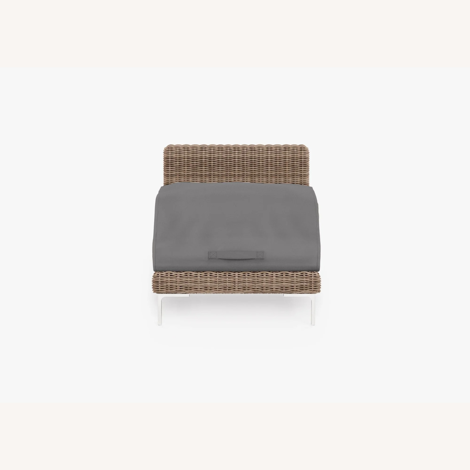 Outer Handwoven Brown Wicker Outdoor Armless Chair - image-3