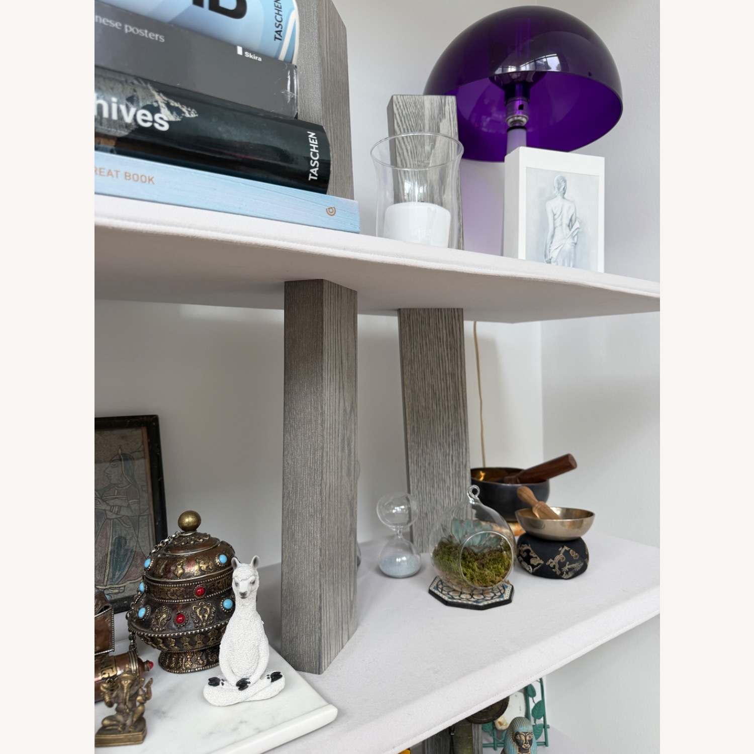 Safavieh Light Gray Velvet Bookcase - image-2