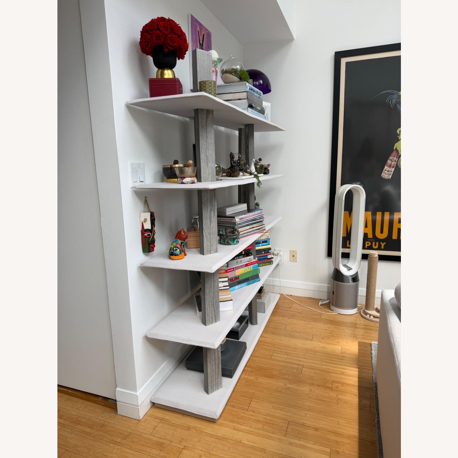 Safavieh Light Gray Velvet Bookcase - image-3