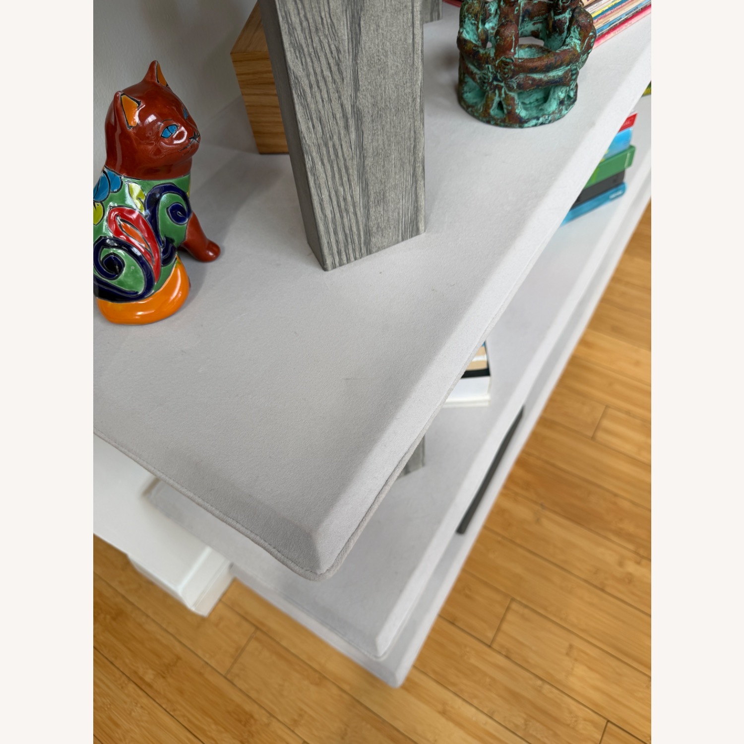 Safavieh Light Gray Velvet Bookcase - image-4