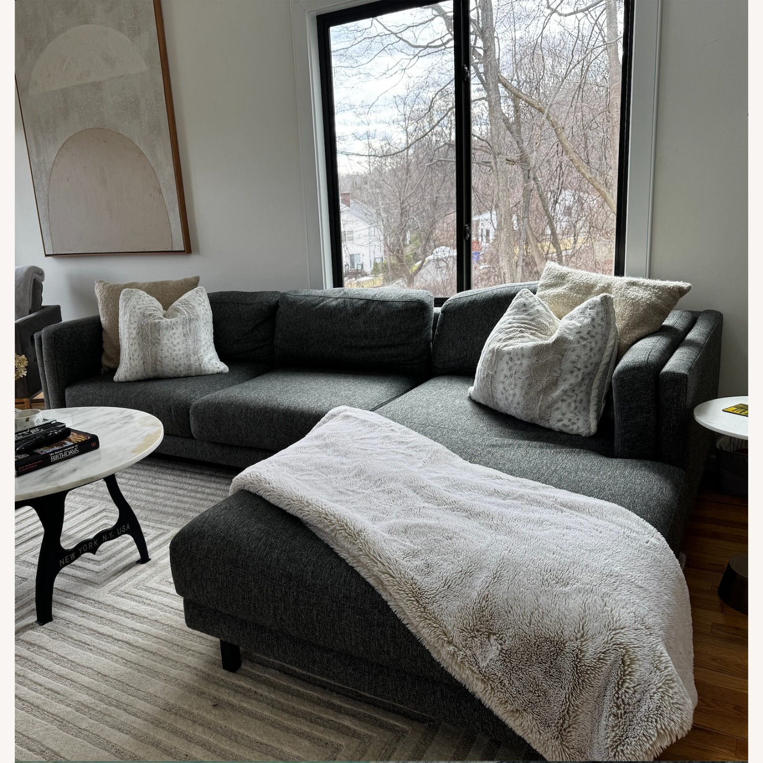 Room & Board Dark Gray Boucle 3+ Piece Sectional - image-1