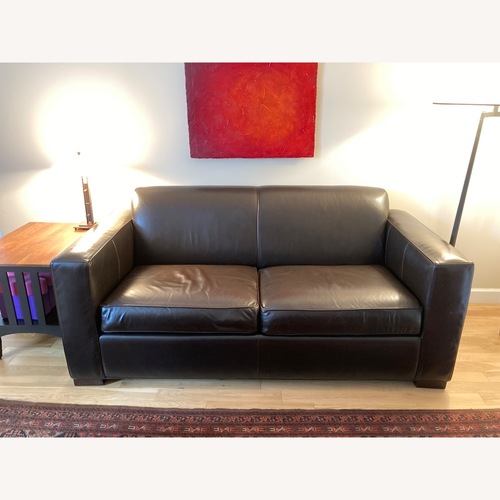 Used Room & Board Ian Dark Brown Leather Sleeper Sofa for sale on AptDeco