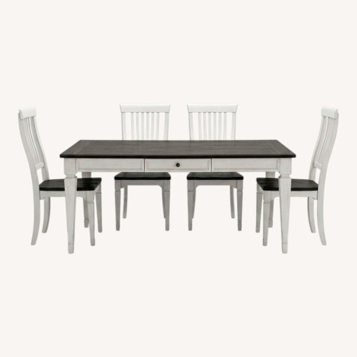 Used Raymour & Flanigan Shelby White Wood Dining Set for sale on AptDeco