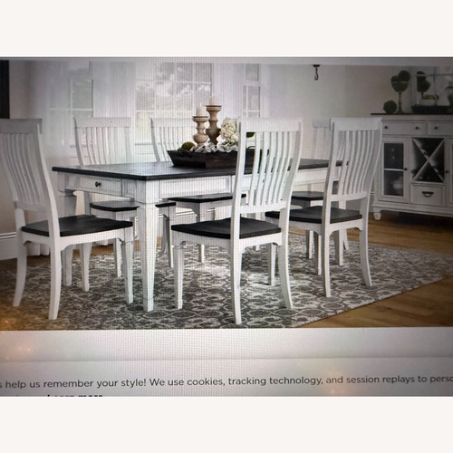 Used Raymour & Flanigan Shelby White Wood Dining Set for sale on AptDeco