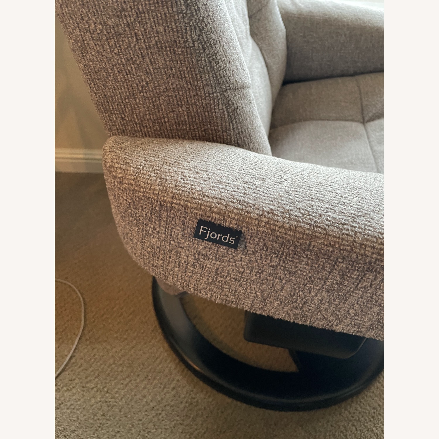Fjords Muldal Light Gray Fabric Recliner & Ottoman - image-3