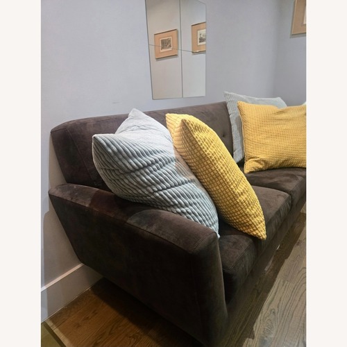 Used Vintage/Antique Dark Brown Velvet Loveseat for sale on AptDeco