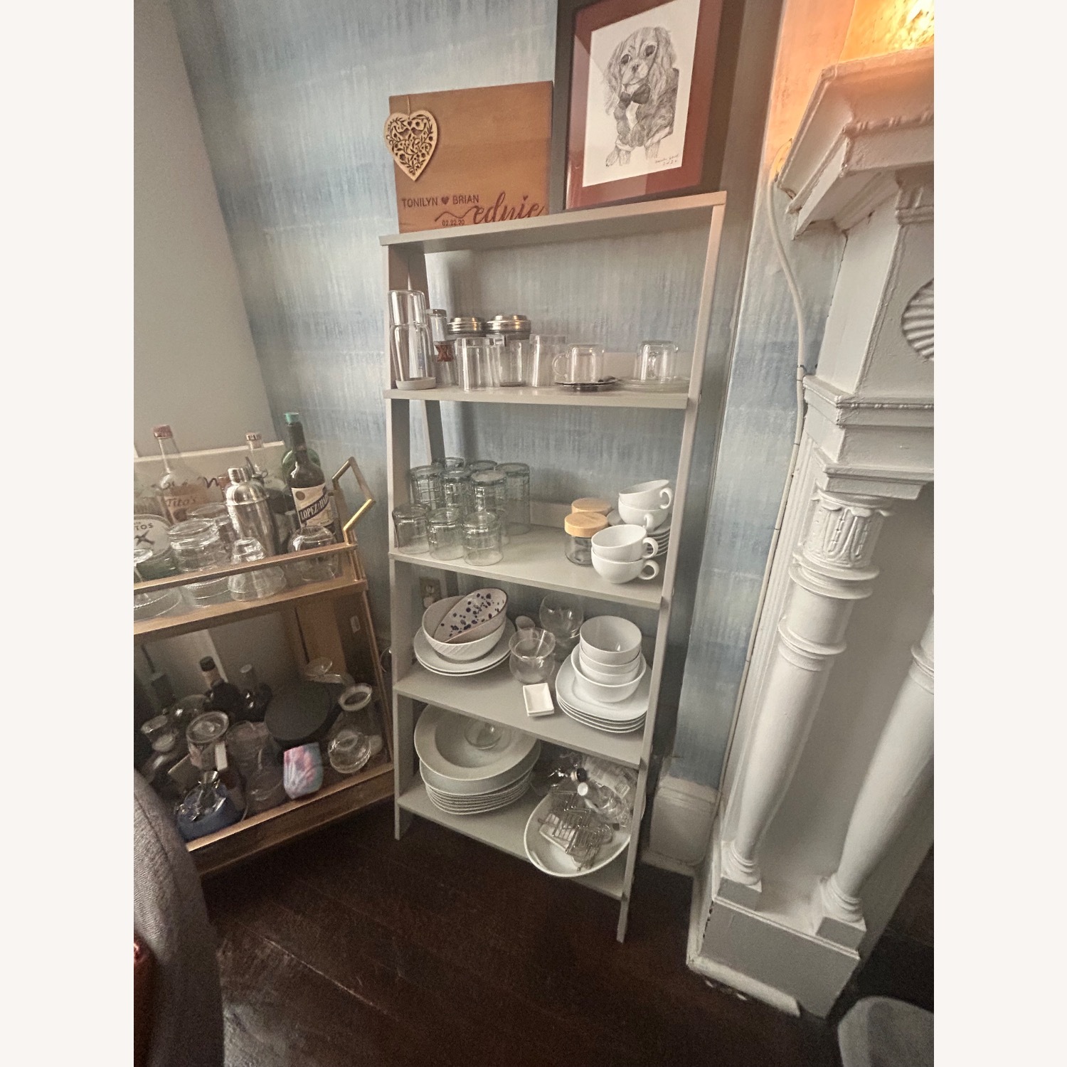 Light Gray Wood Bookcase - image-2
