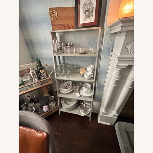 Used Light Gray Wood Bookcase for sale on AptDeco