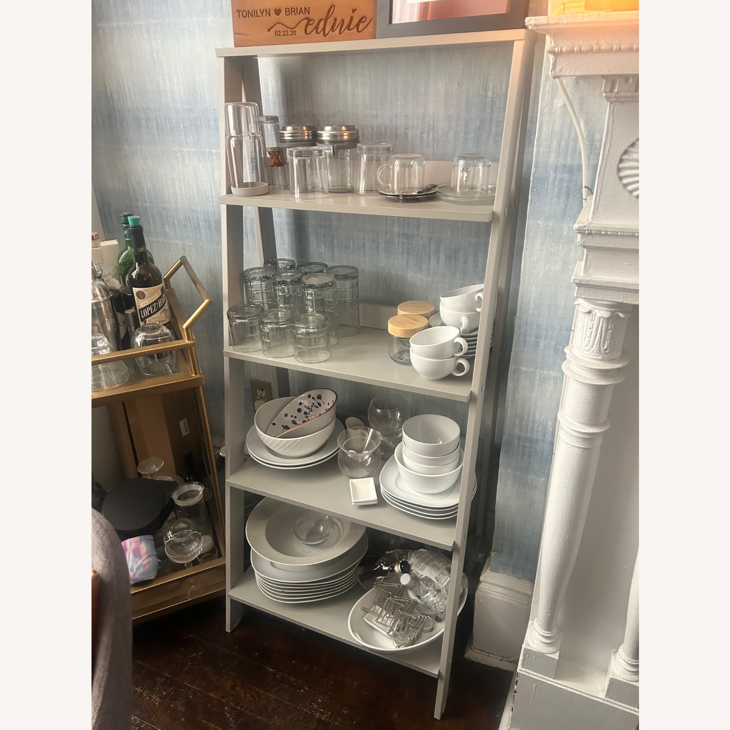 Light Gray Wood Bookcase - image-3