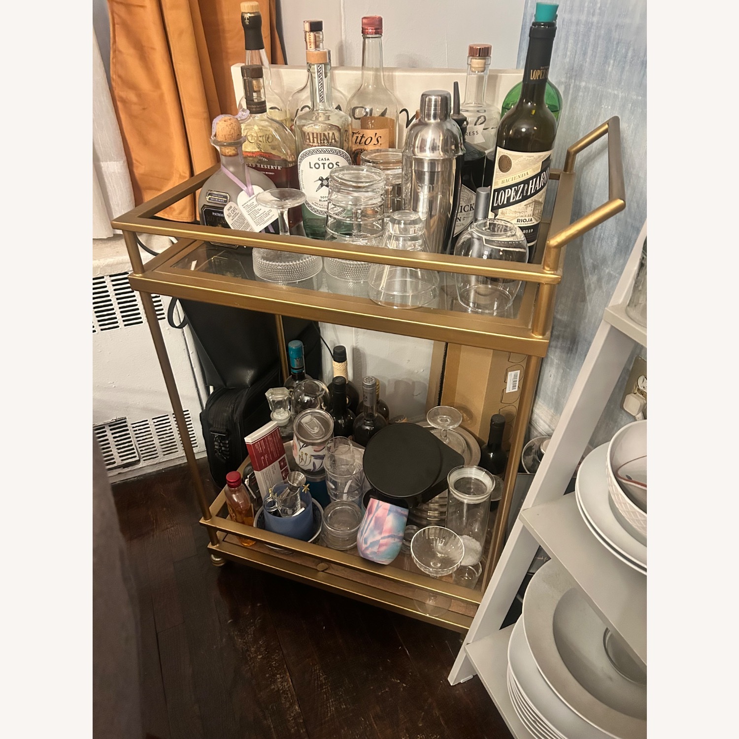 Gold Metal Bar Cart - image-2