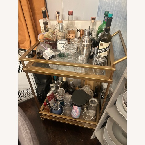 Used Gold Metal Bar Cart for sale on AptDeco