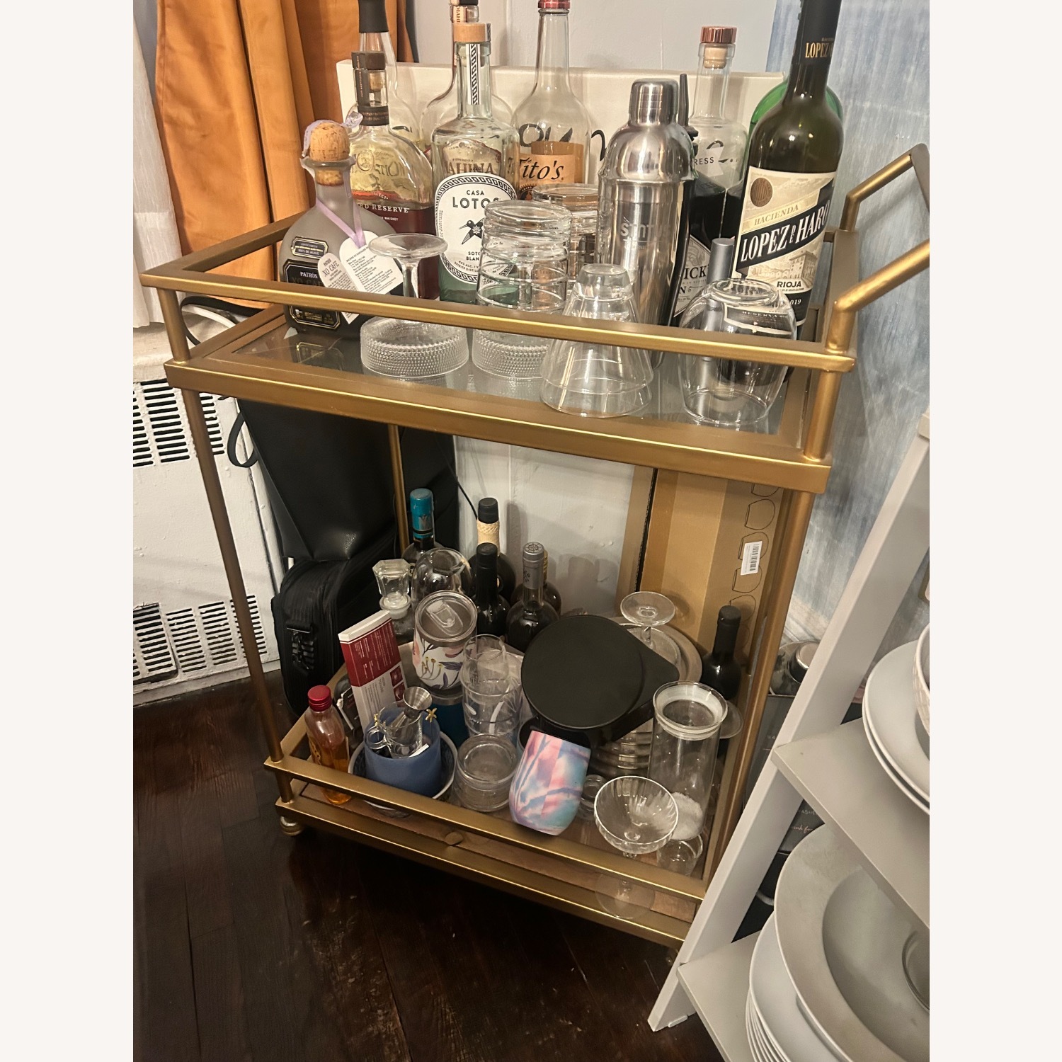 Gold Metal Bar Cart - image-3