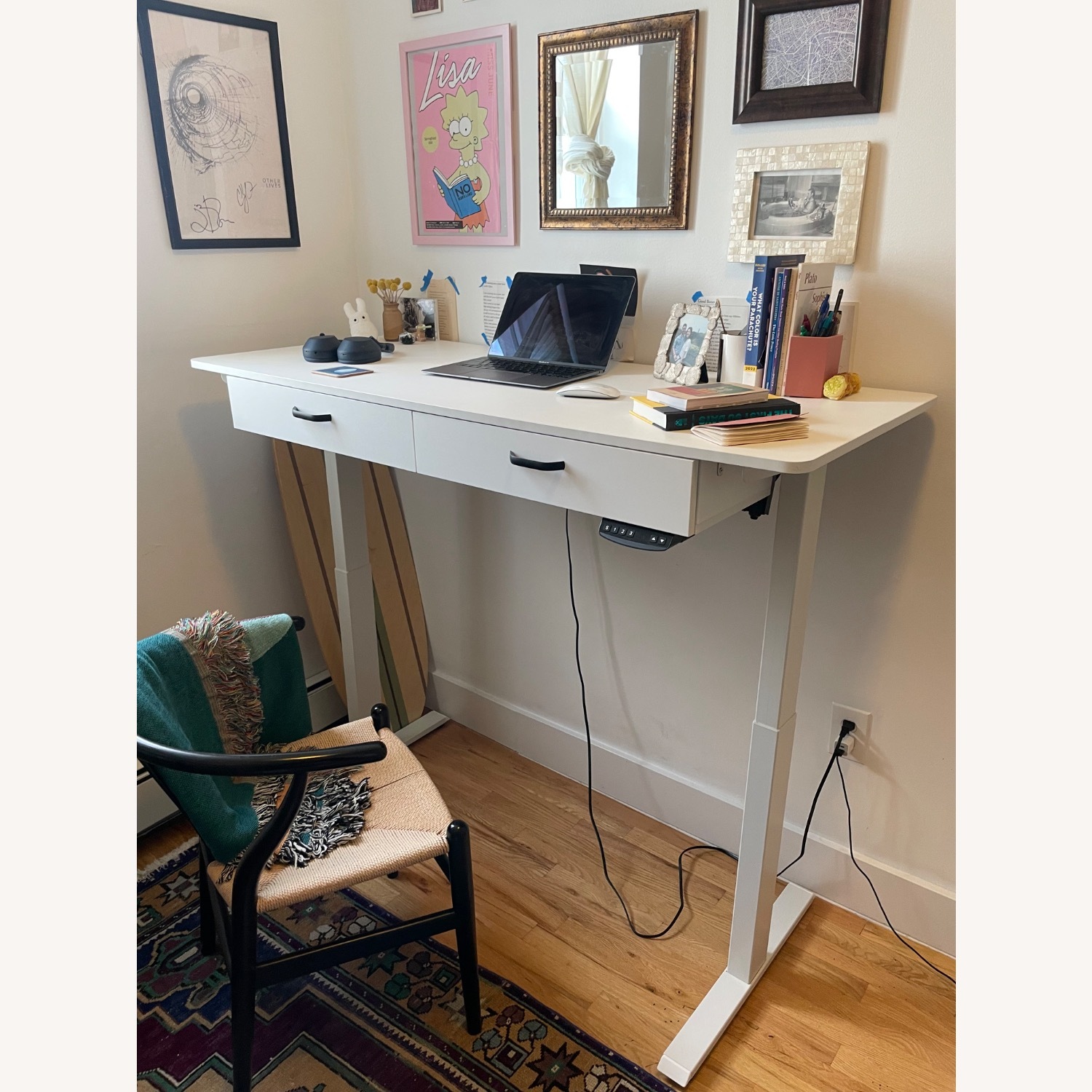 Bed Bath & Beyond White Electonic Standing Desk - image-6