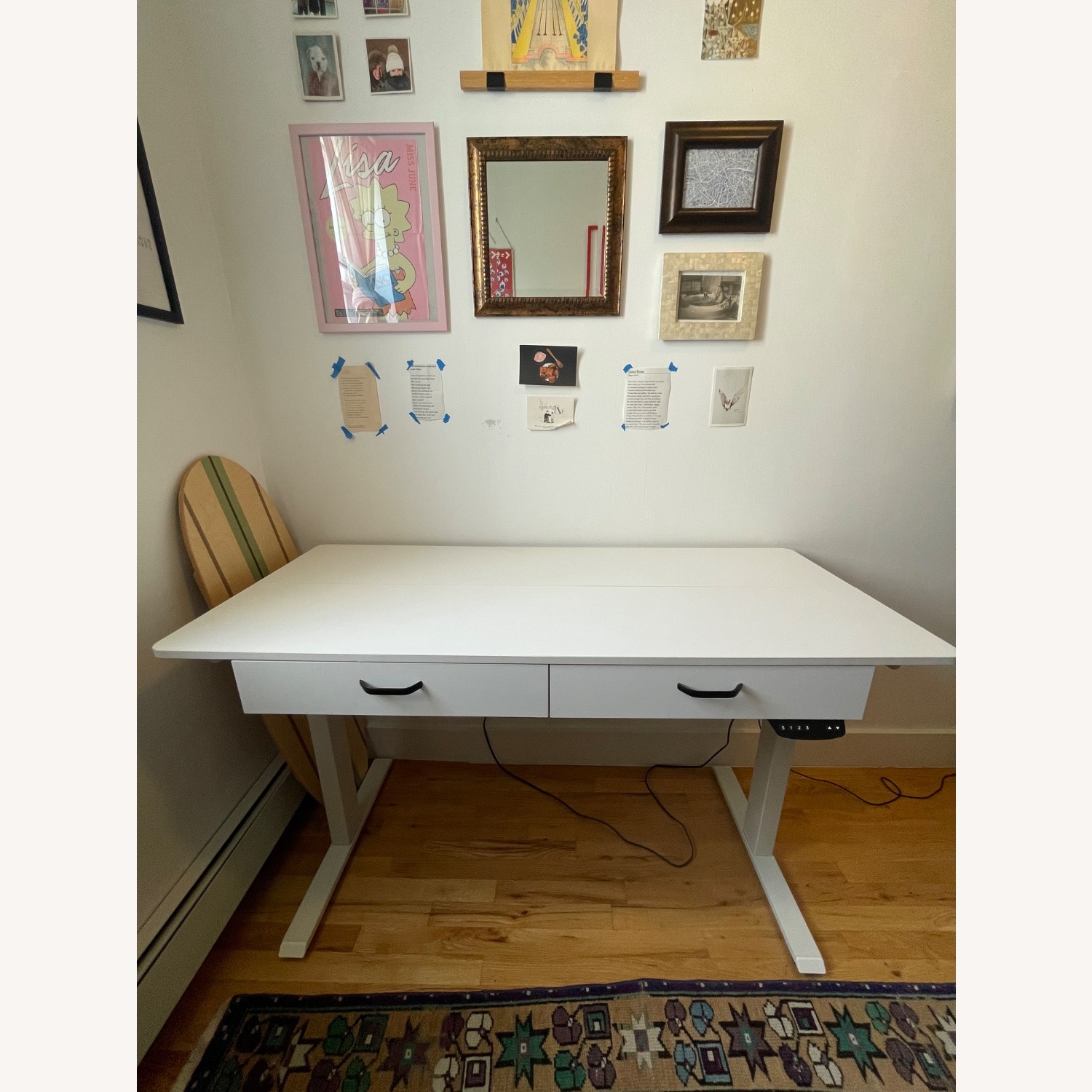 Bed Bath & Beyond White Electonic Standing Desk - image-1