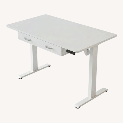 Used Bed Bath & Beyond White Electonic Standing Desk for sale on AptDeco