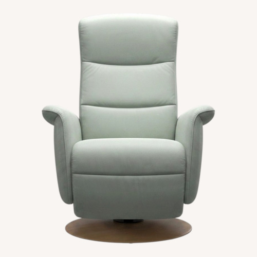 Used Stressless Mike Light Gray Leather Recliner for sale on AptDeco