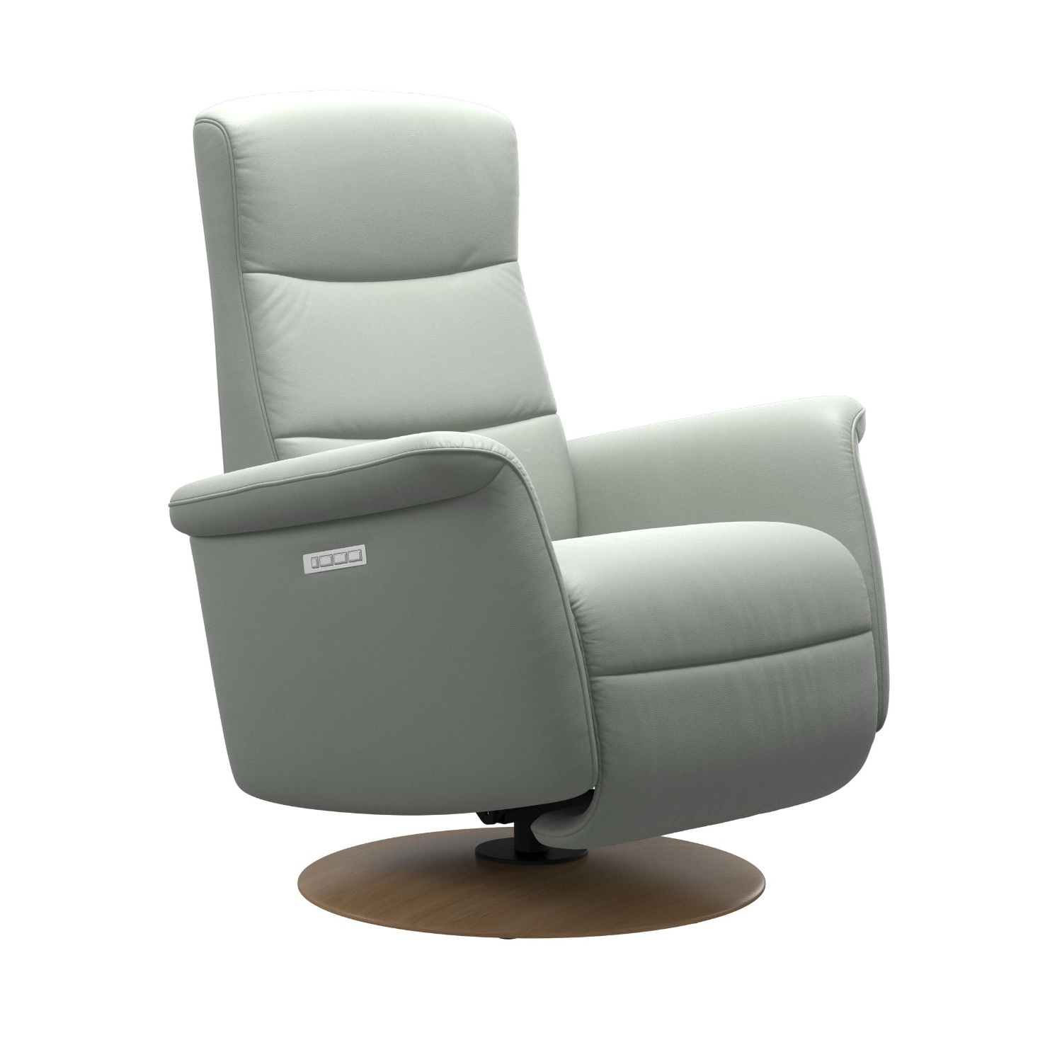 Stressless Mike Light Gray Leather Recliner - image-7