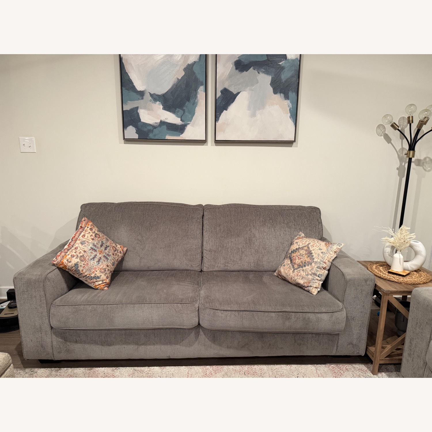 Ashley Furniture Altari Light Gray Fabric 2 Seater Sofa - image-1
