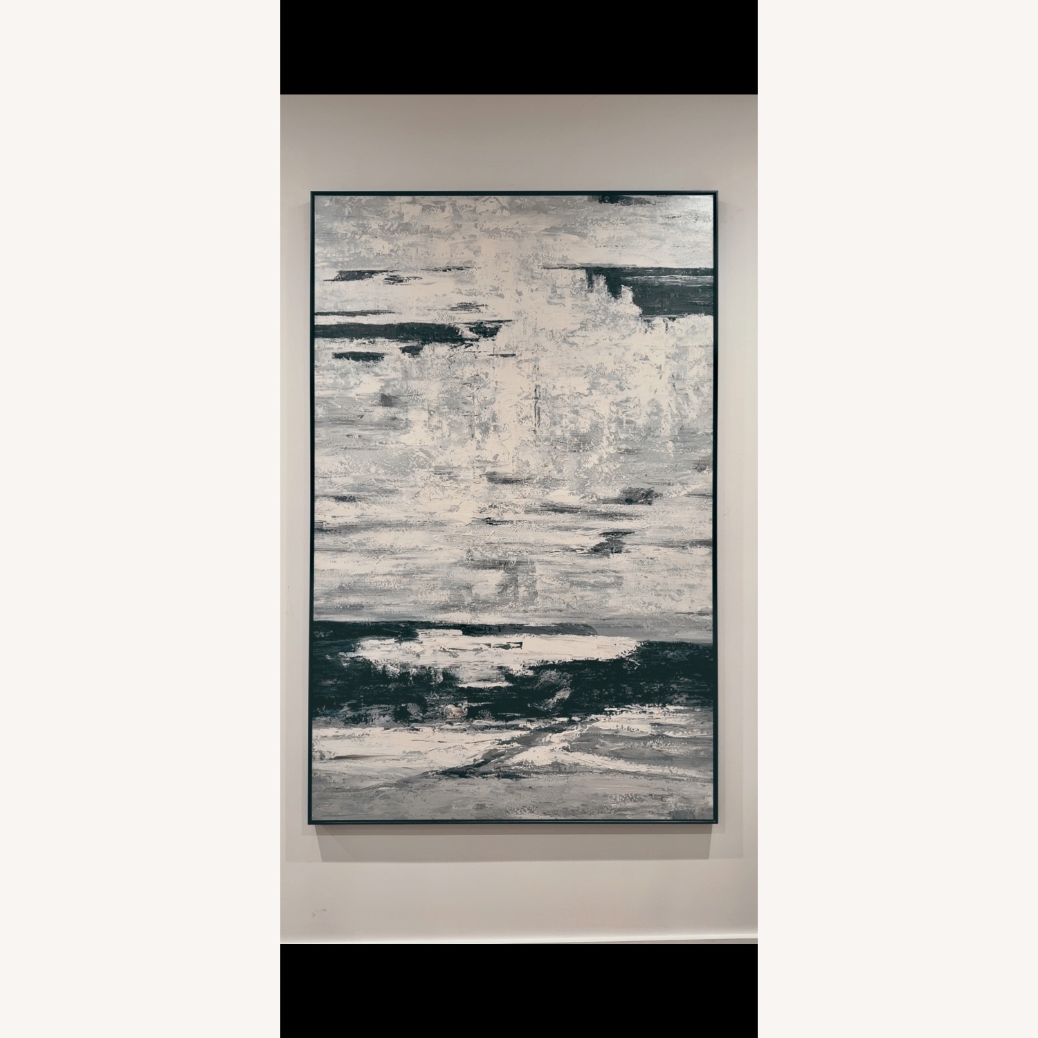 Abstract Oil Canvas Framed in Gunmetal - image-1