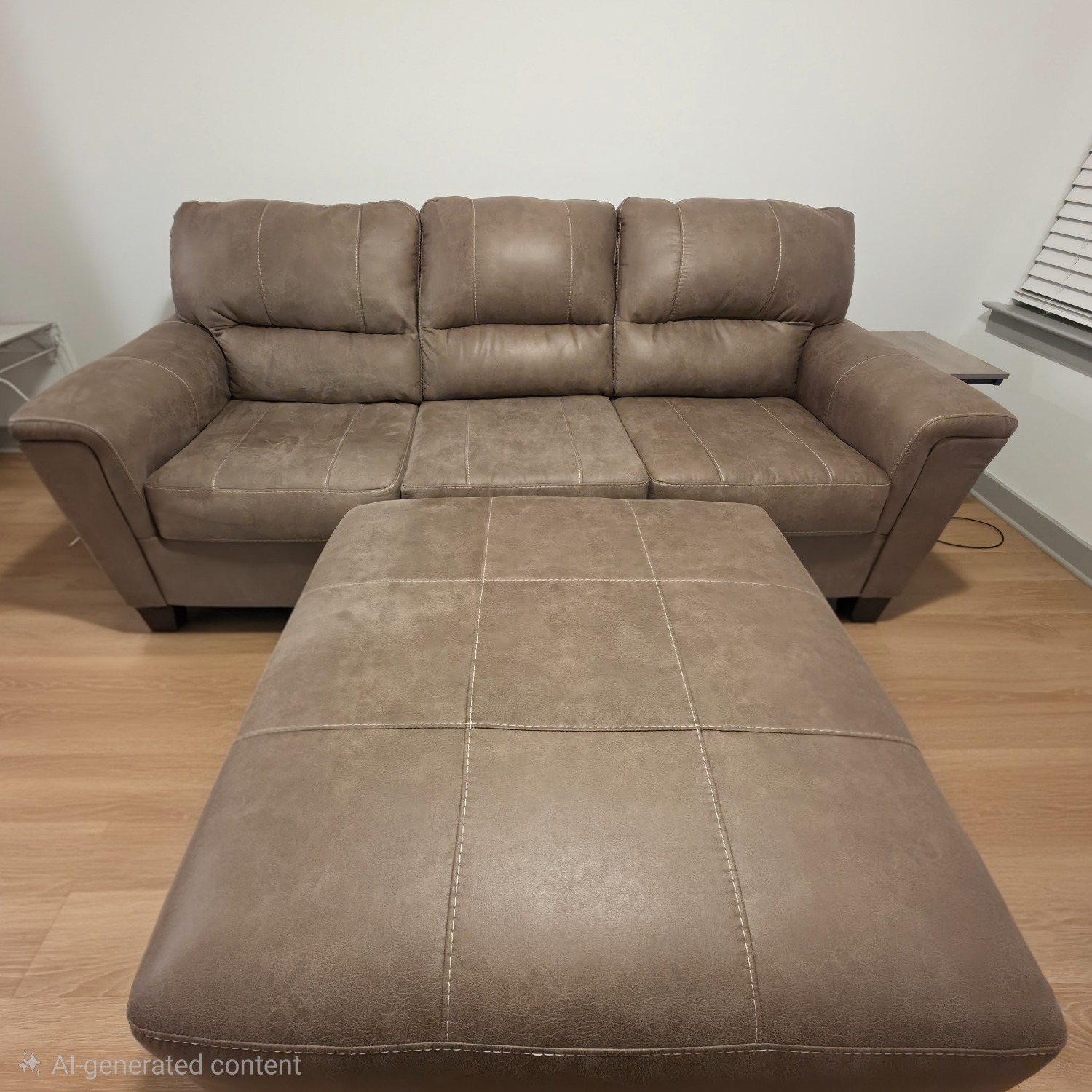 Faux Suede Sofa - image-1
