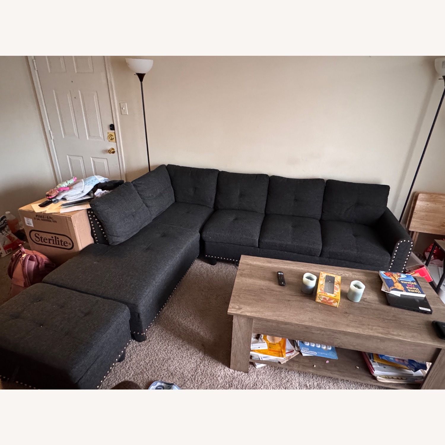 Wayfair Dark Gray Fabric 3+ Piece Sectional - image-2