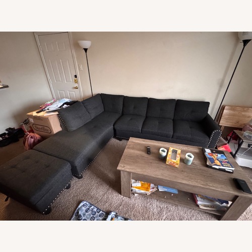 Used Wayfair Dark Gray Fabric 3+ Piece Sectional for sale on AptDeco
