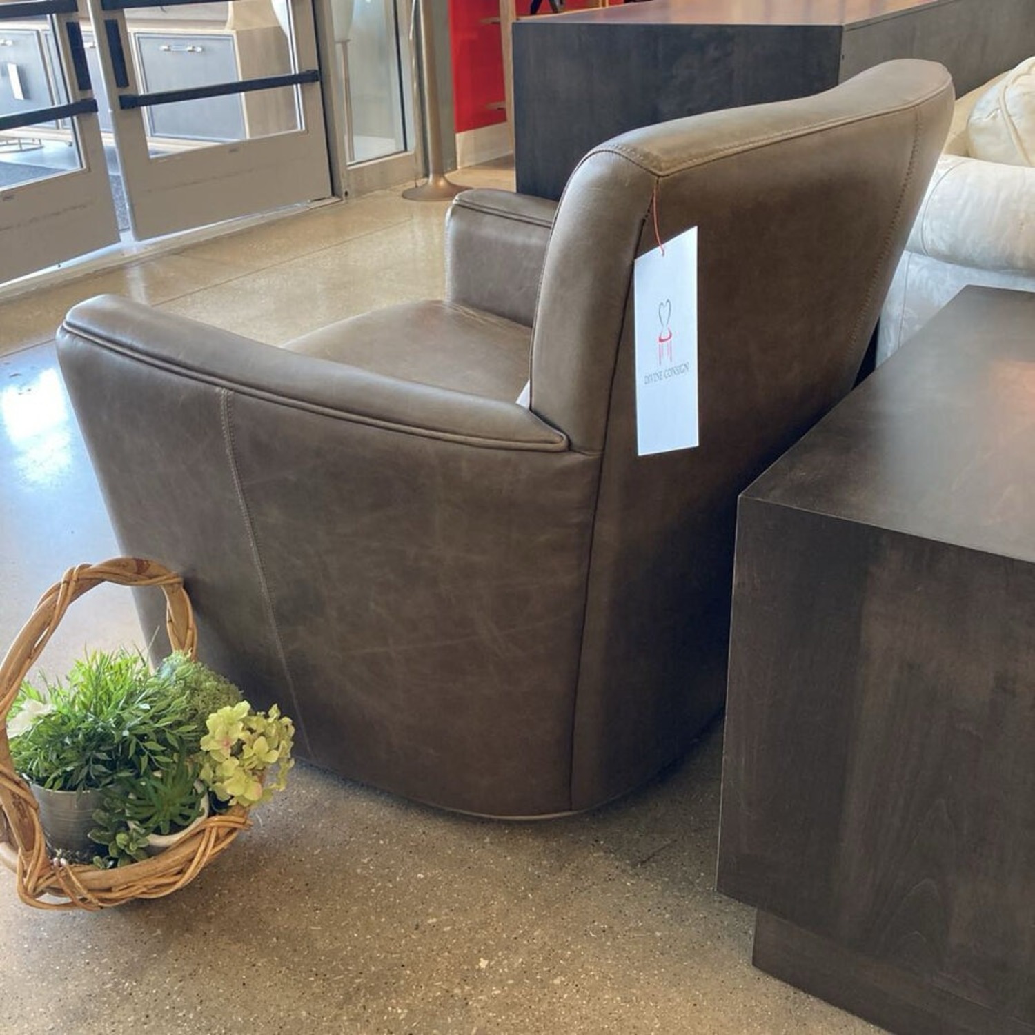 Pottery Barn Irving Square Arm Leather Chair - image-10