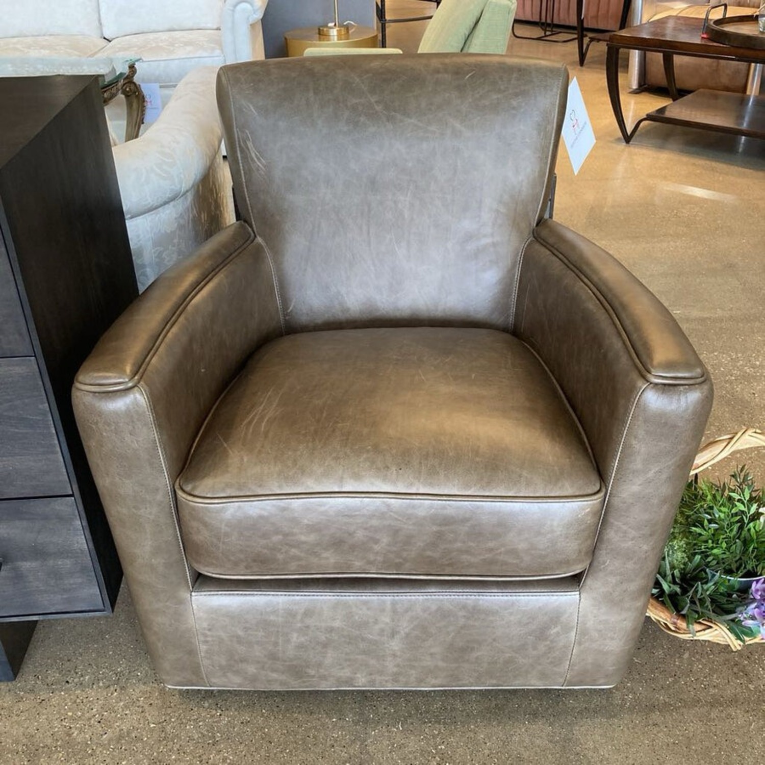 Pottery Barn Irving Square Arm Leather Chair - image-3