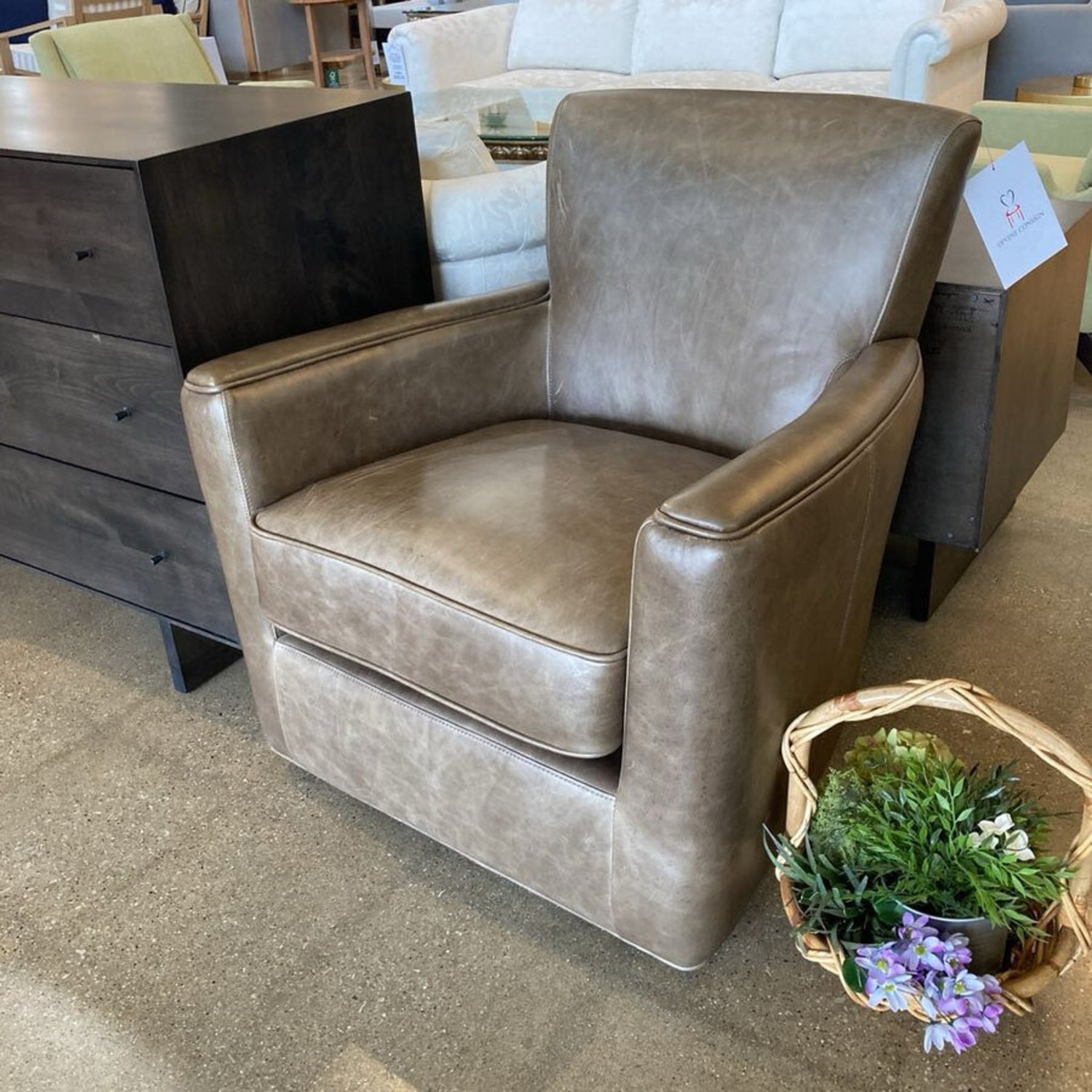 Pottery Barn Irving Square Arm Leather Chair - image-2