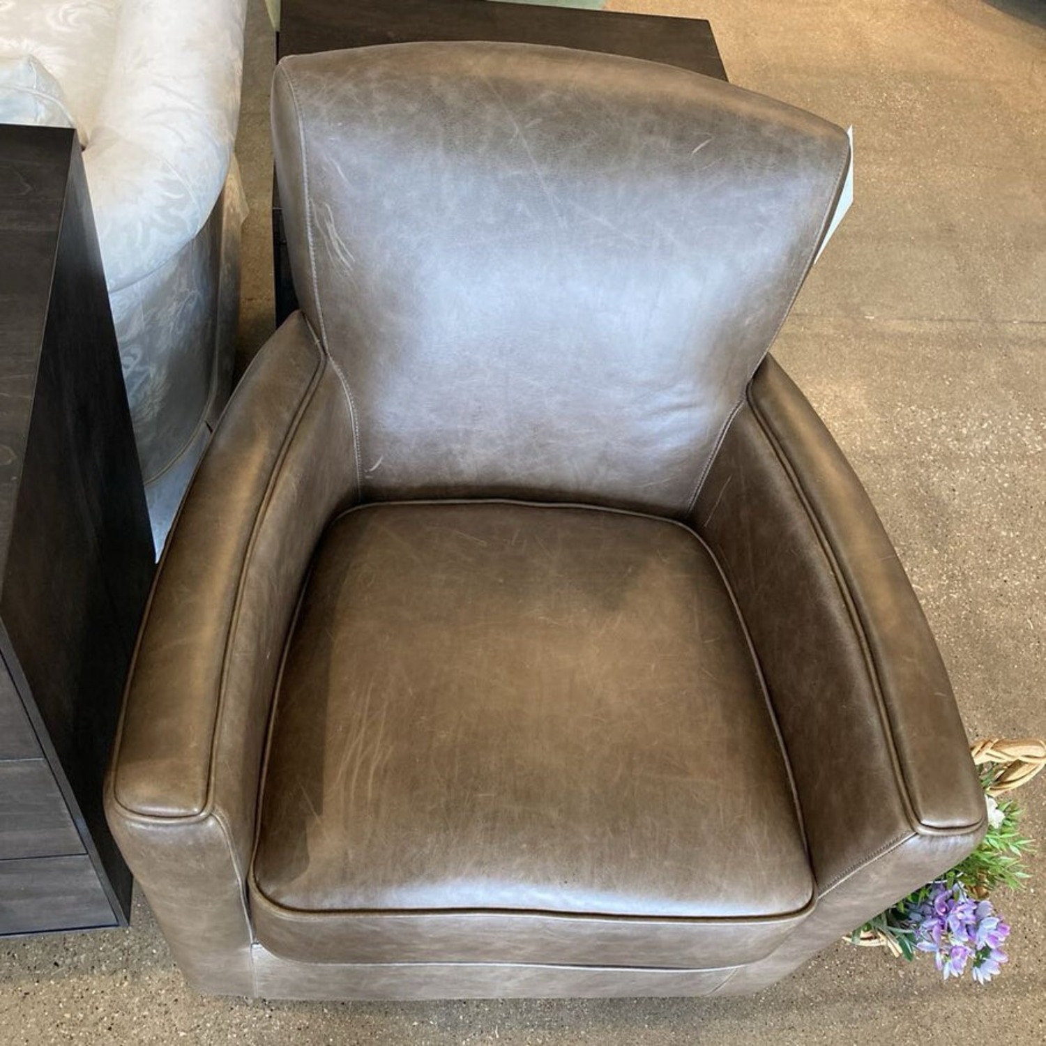 Pottery Barn Irving Square Arm Leather Chair - image-4
