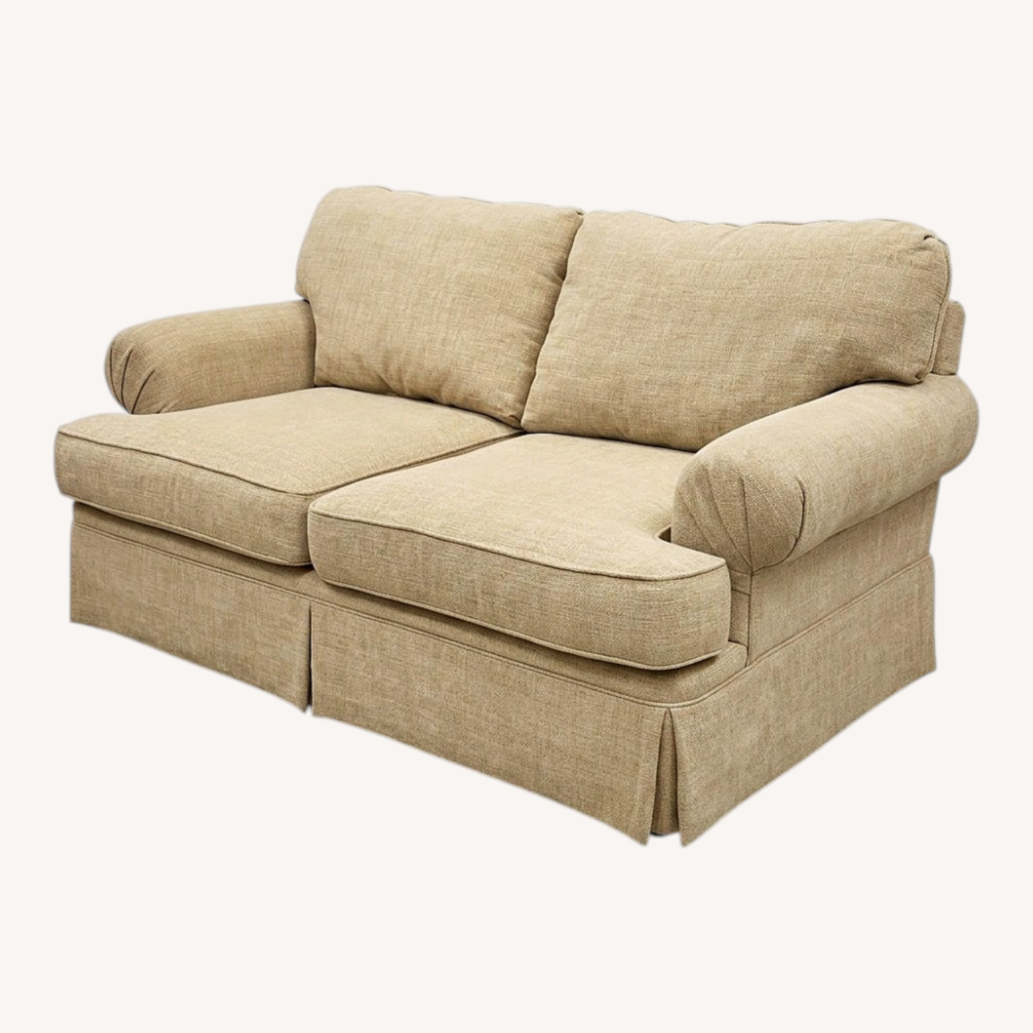 Fabric Skirted Roll-Arm Loveseat - image-0