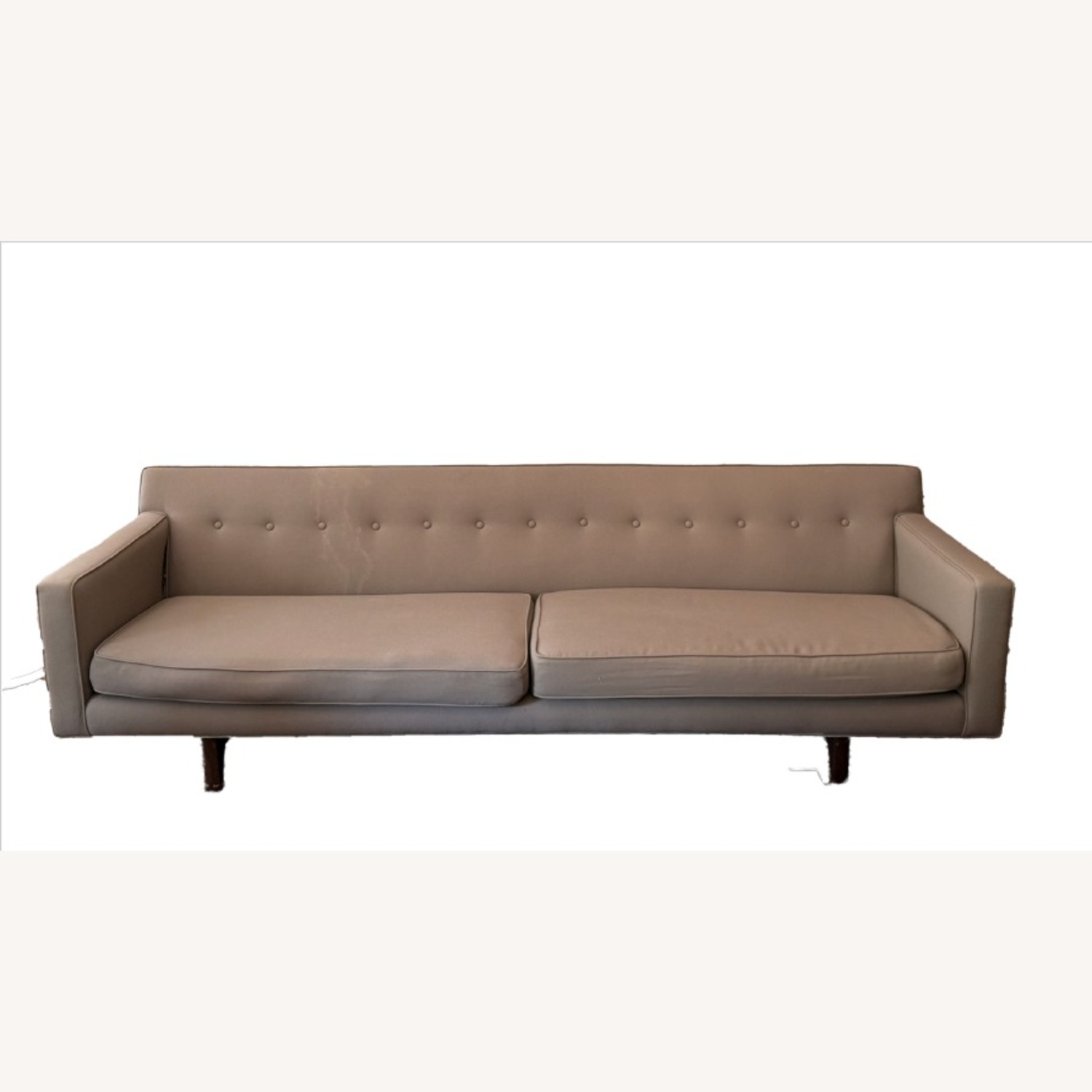 Vintage/Antique Light Gray Fabric 3+ Seater Sofa - image-1