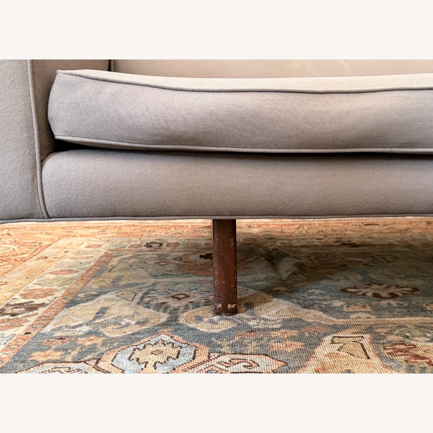 Vintage/Antique Light Gray Fabric 3+ Seater Sofa - image-5