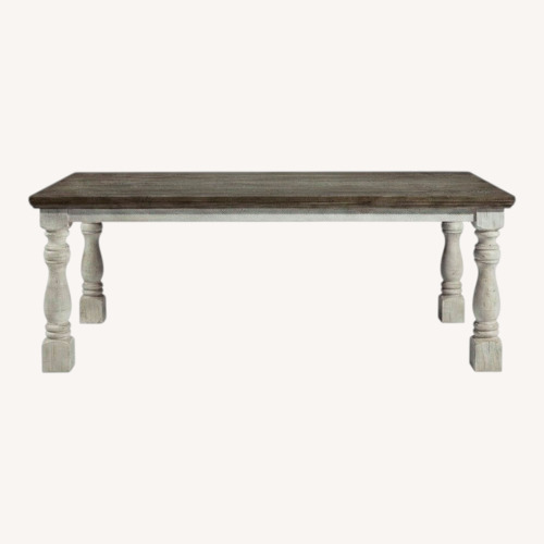 Used Ashley Furniture Light Gray Wood Dining Table for sale on AptDeco