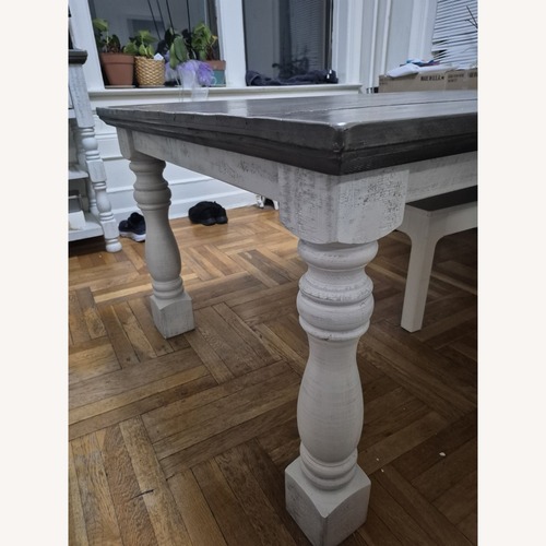 Used Ashley Furniture Light Gray Wood Dining Table for sale on AptDeco