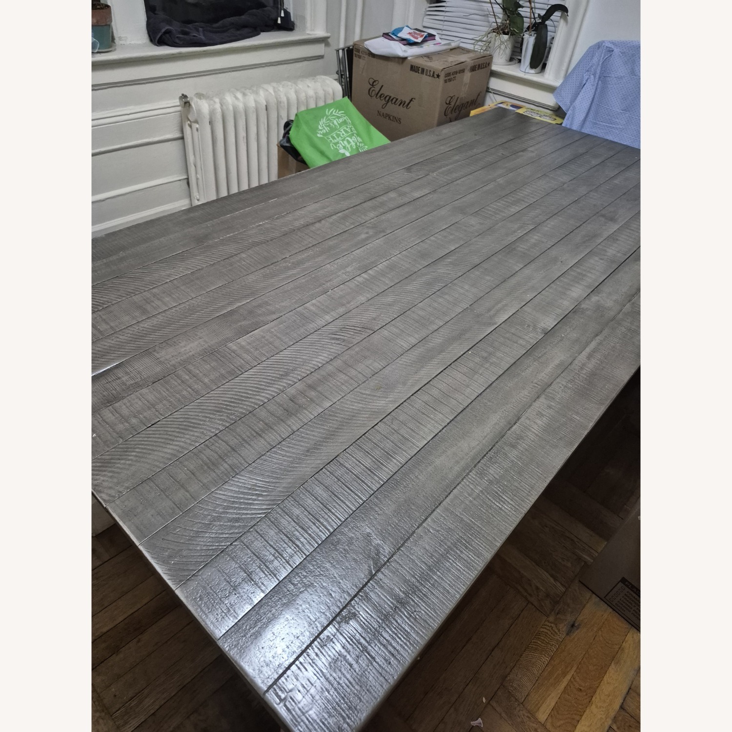 Ashley Furniture Light Gray Wood Dining Table - image-3