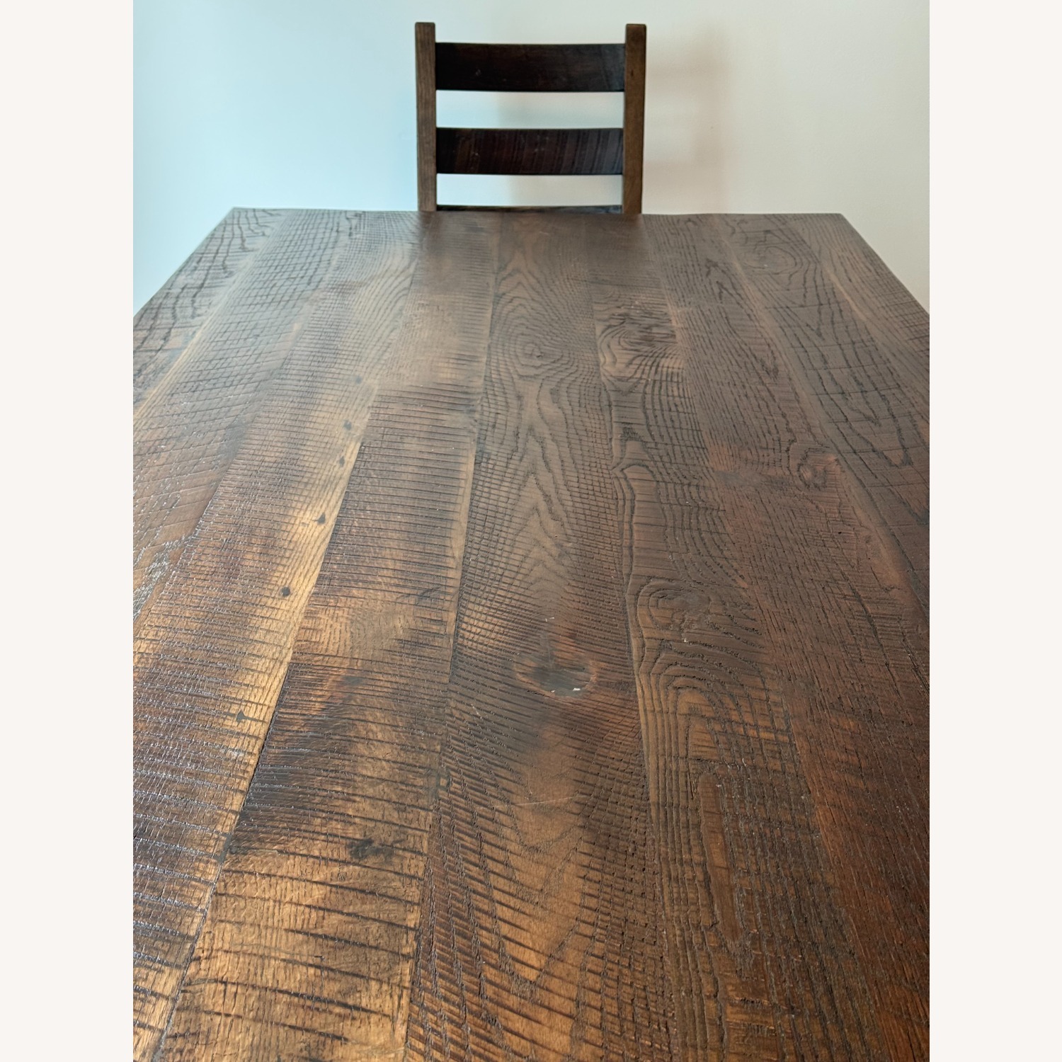 Custom Reclaimed Barn Wood Dining Set Solid Oak - image-3