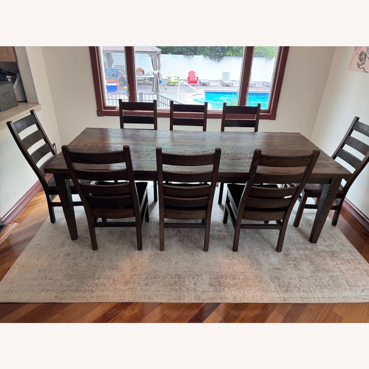 Custom Reclaimed Barn Wood Dining Set Solid Oak - image-1