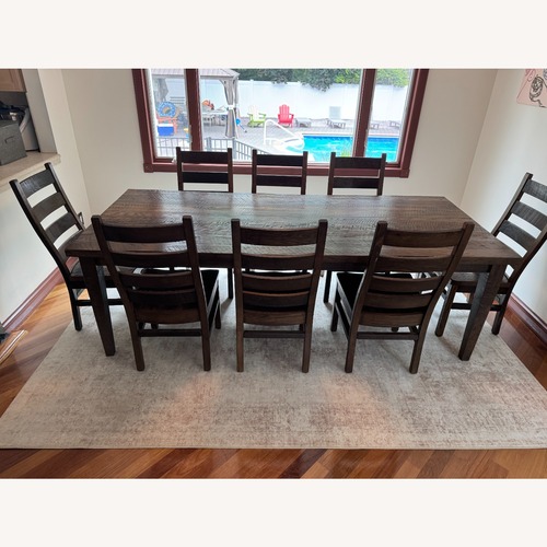Used Custom Reclaimed Barn Wood Dining Set Solid Oak for sale on AptDeco