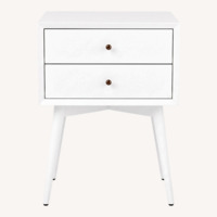 West Elm White Mid-Century Modern Nightstands