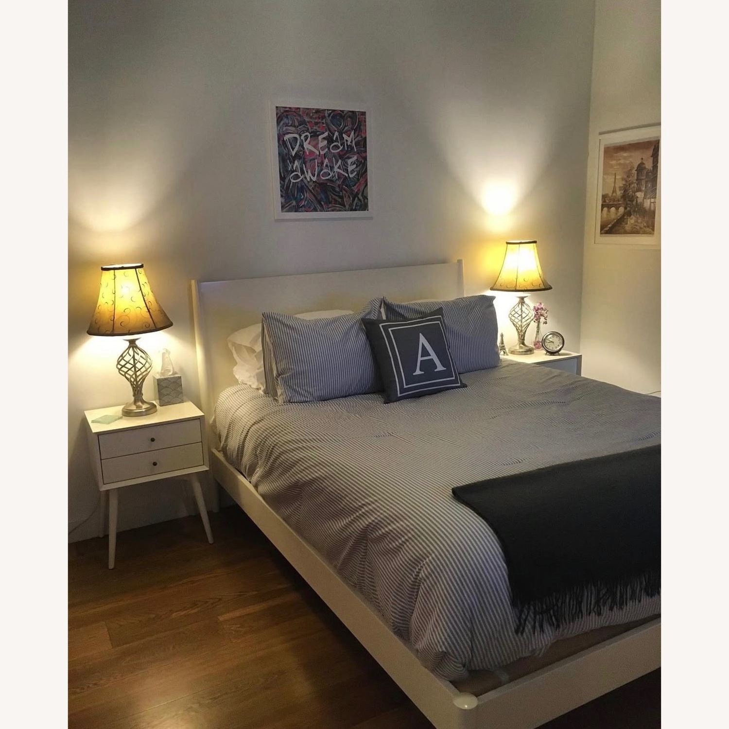 West Elm White Mid-Century Modern Nightstands - image-1