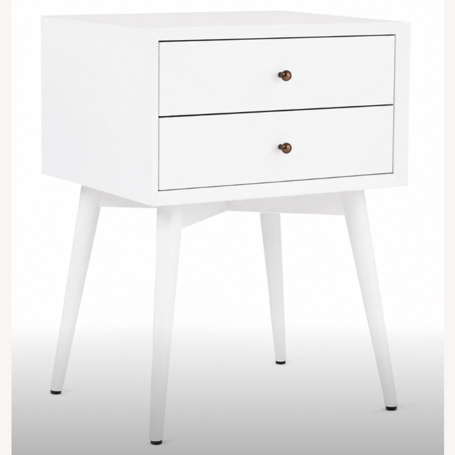 West Elm White Mid-Century Modern Nightstands - image-2