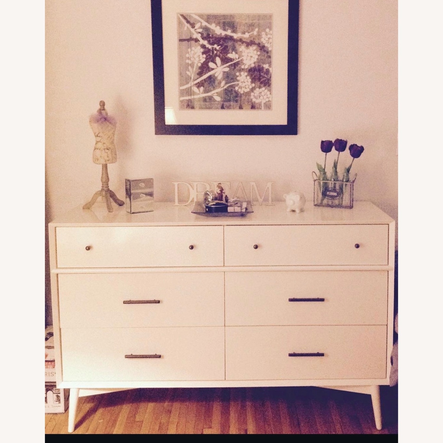 West Elm White Wood Dresser - image-2