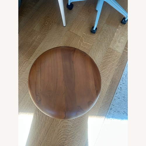 Used Crate & Barrel Tulio Dark Brown Wood Stool for sale on AptDeco