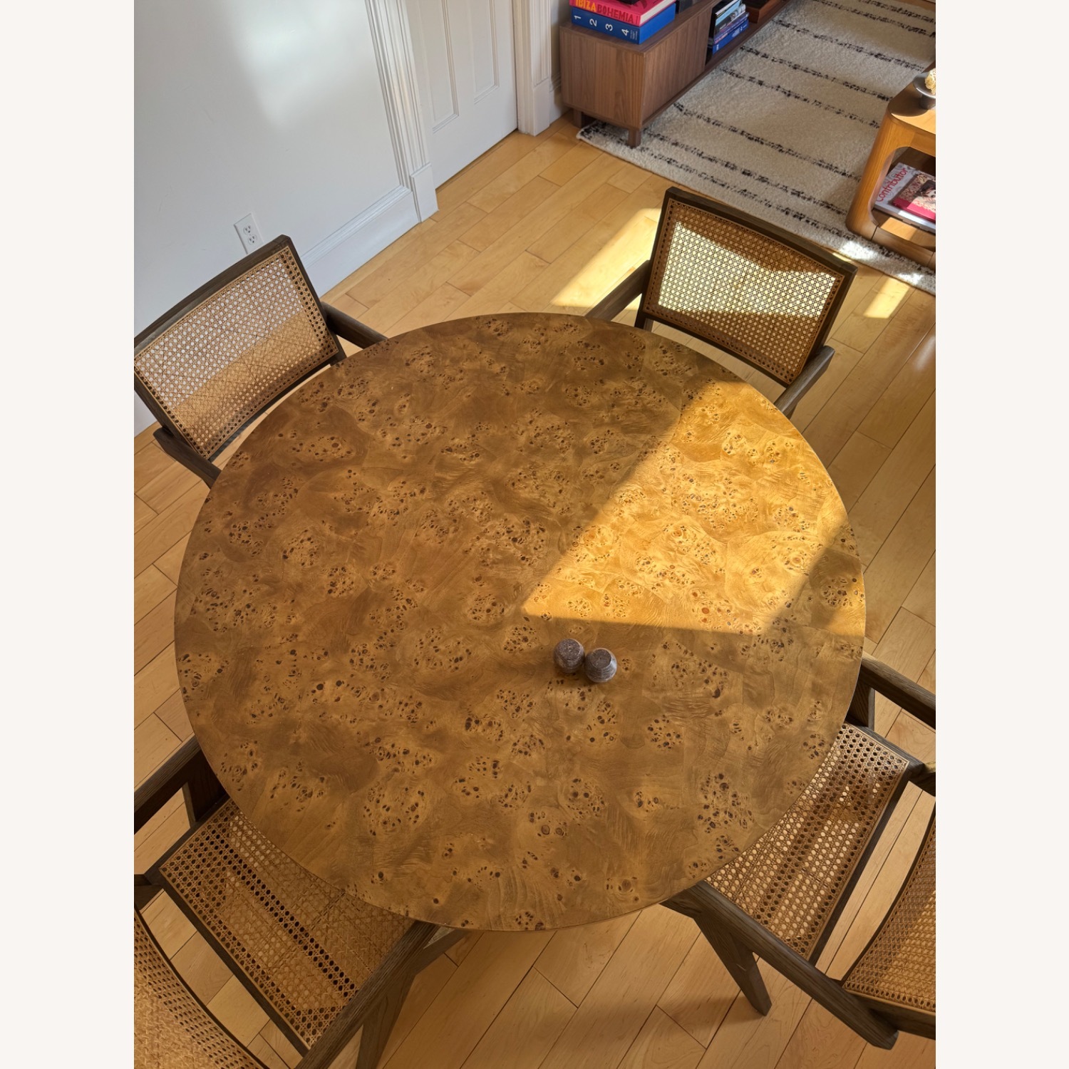 Restoration Hardware Belmont Burl Natural Wood Dining Table - image-9