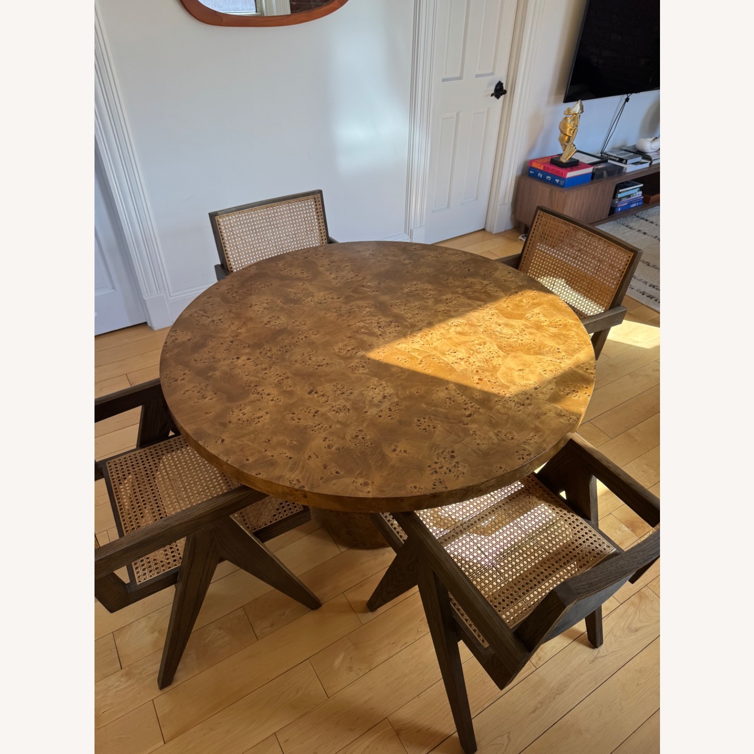 Restoration Hardware Belmont Burl Natural Wood Dining Table - image-5