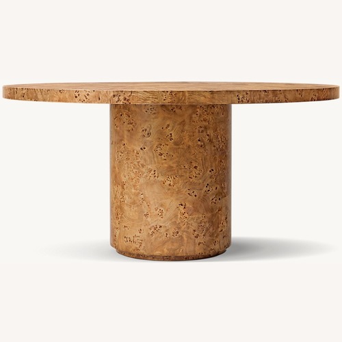 Used Restoration Hardware Belmont Burl Natural Wood Dining Table for sale on AptDeco