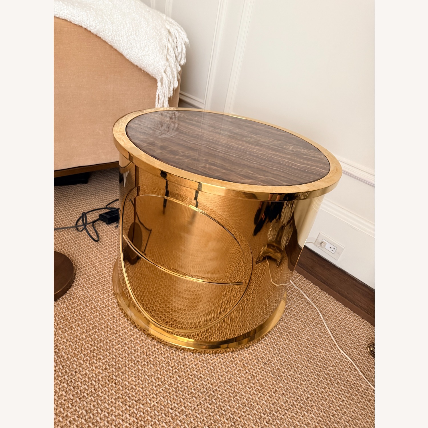 Brass & Marble End Tables - image-6