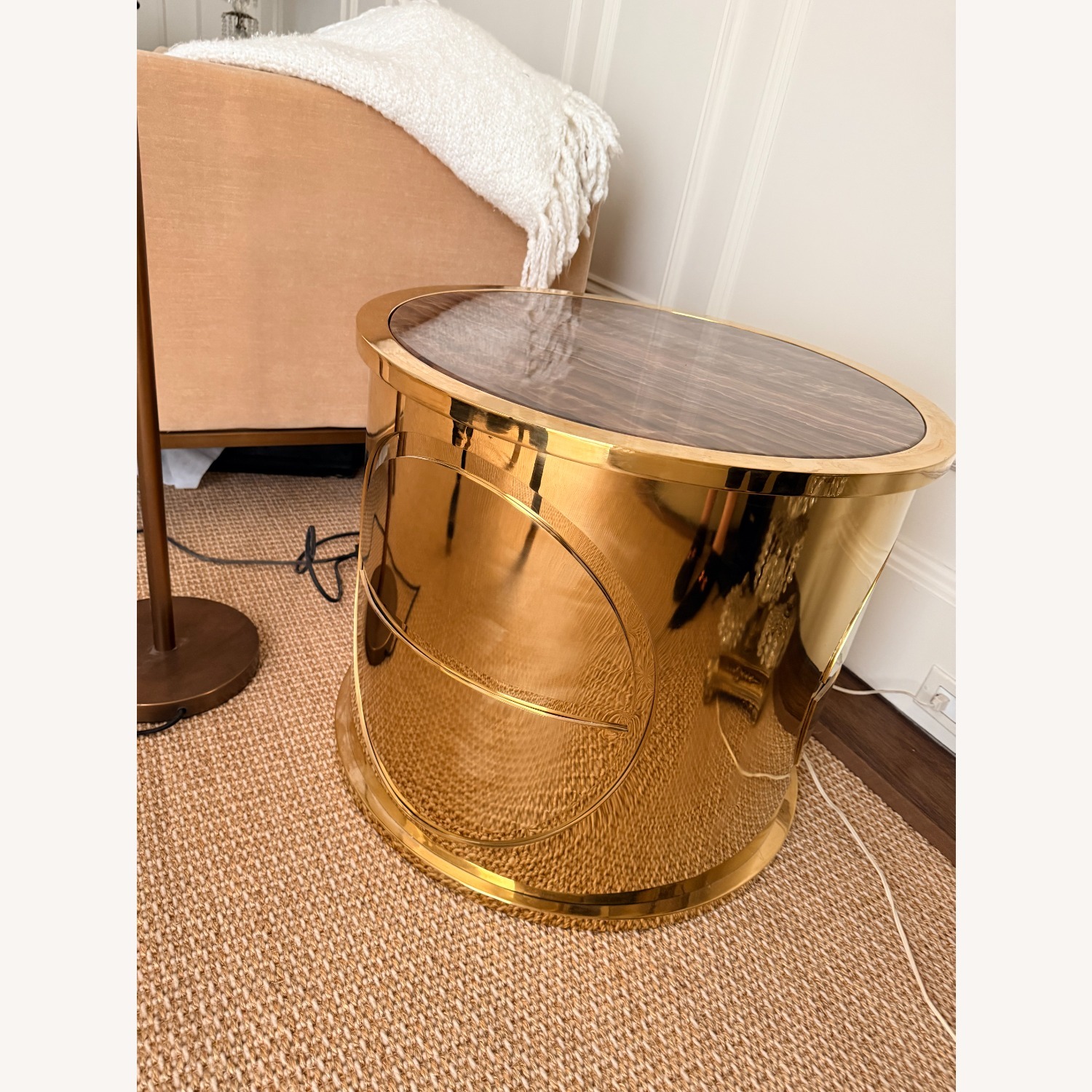 Brass & Marble End Tables - image-7