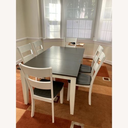 Used Bob's Discount Furniture White Wood Dining Set for sale on AptDeco